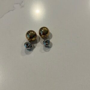 Kate Spade double sided earrings—gold and silver.
